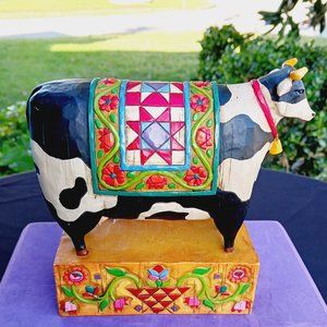 Heartwood Creek Jim Shore Patchwork Cow Figure 2003 6" NO Box